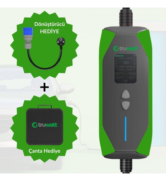 Truwatt ZT320 Taşınabilir Elektrikli Araç Şarj Cihazı 32A/7kW/220V (20 metre) Truwatt ZT320 Taşınabilir Elektrikli Araç Şarj Cihazı 32A/7kW/220V (20 metre)