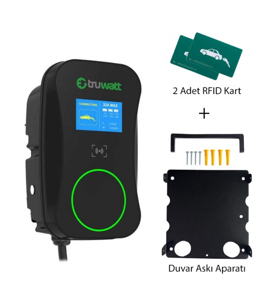 Truwatt ZTD610 Duvar Tipi Elektrikli Araç Şarj Cihazı 32A/22kW/380V (10 metre)