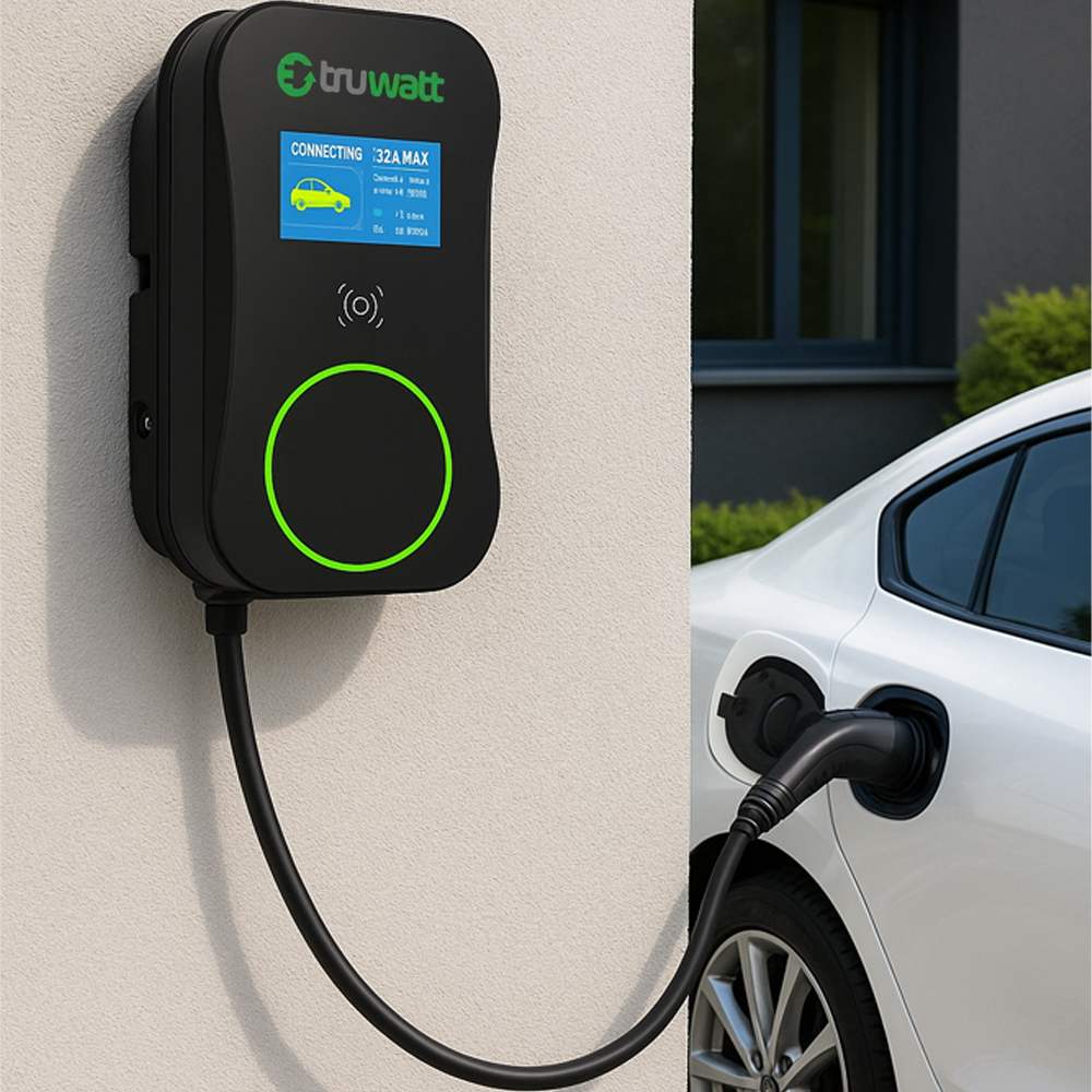 Truwatt ZTD615 Wallbox şarj istasyonunun 15 metrelik ekstra uzun Tip-2 kablosu.