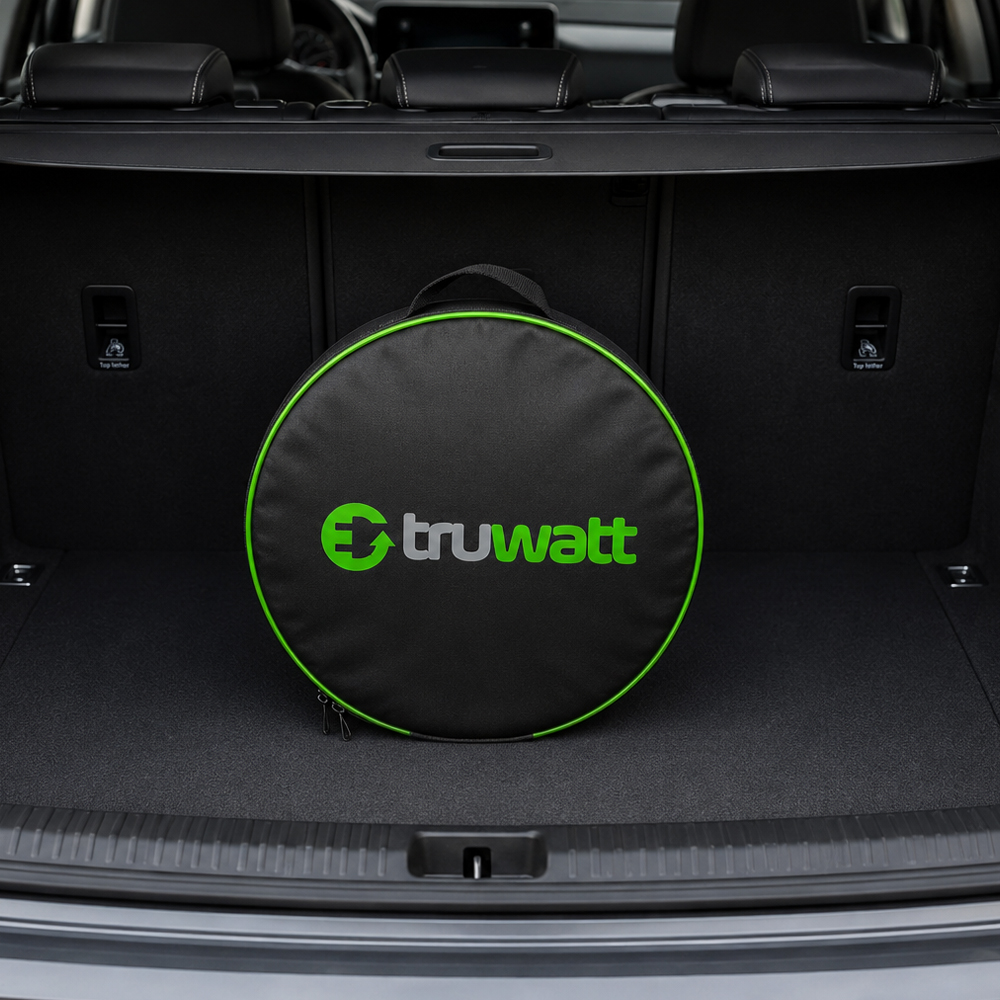 Truwatt ZTK130 EV Şarj Cihazı Taşıma Çantası Truwatt ZTK130 elektrikli araç şarj cihazı taşıma çantası su geçirmez kumaş EV şarj kablosu çantası