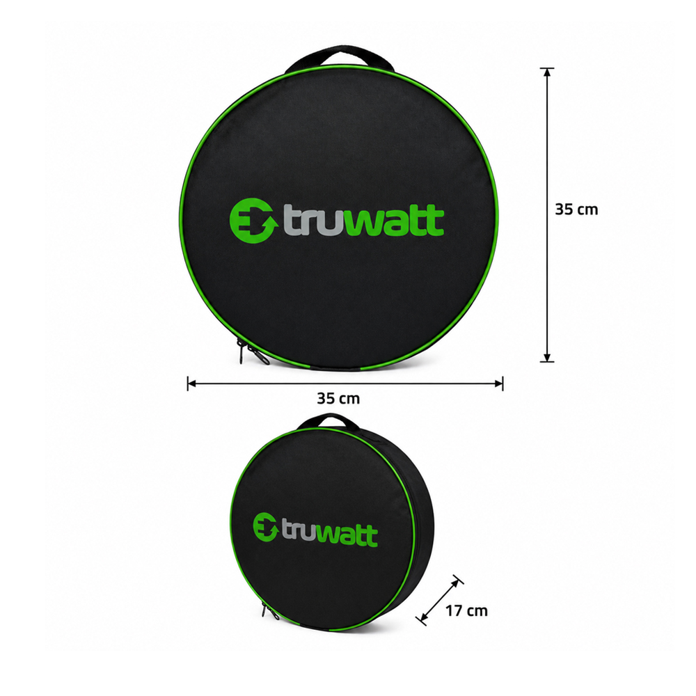 Truwatt ZTK130 EV Şarj Cihazı Taşıma Çantası Truwatt ZTK130 elektrikli araç şarj cihazı taşıma çantası su geçirmez kumaş EV şarj kablosu çantası