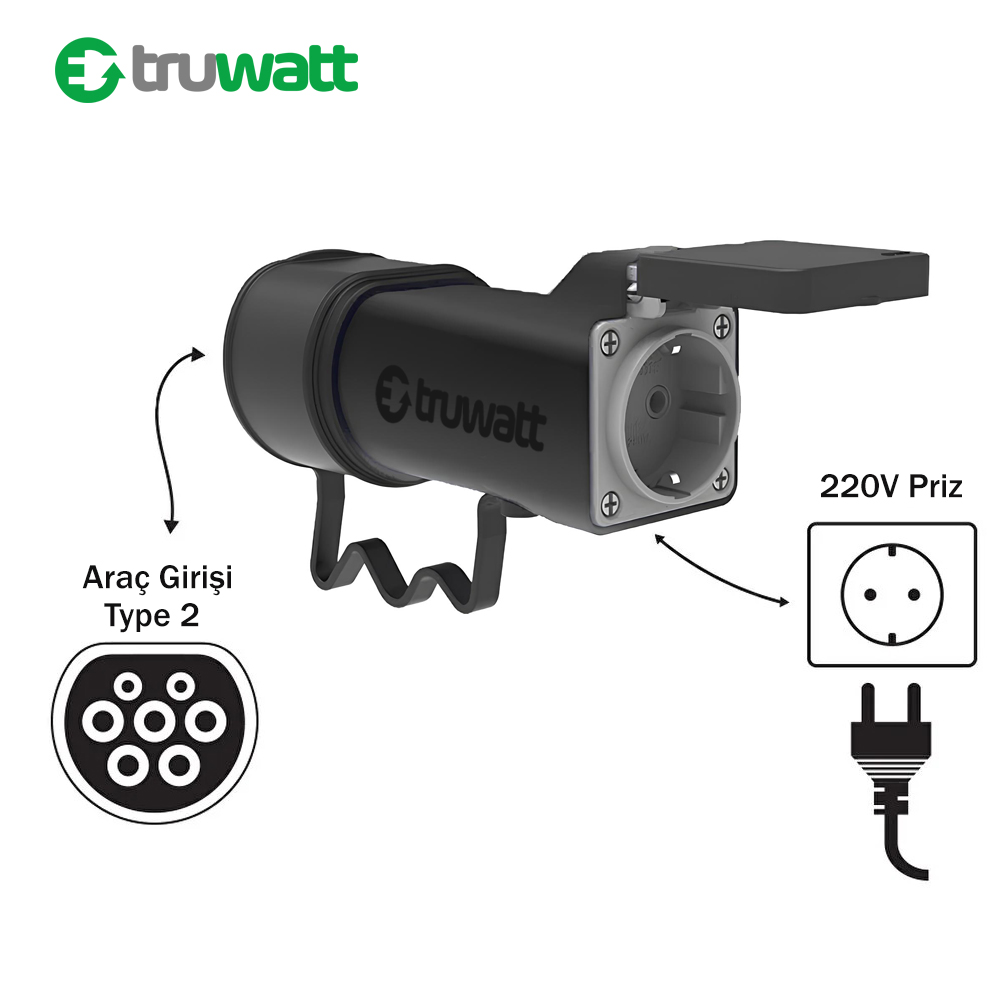 Truwatt ZTV144 V2L Tek Çıkışlı Elektrikli Araç Adaptörü 220V
