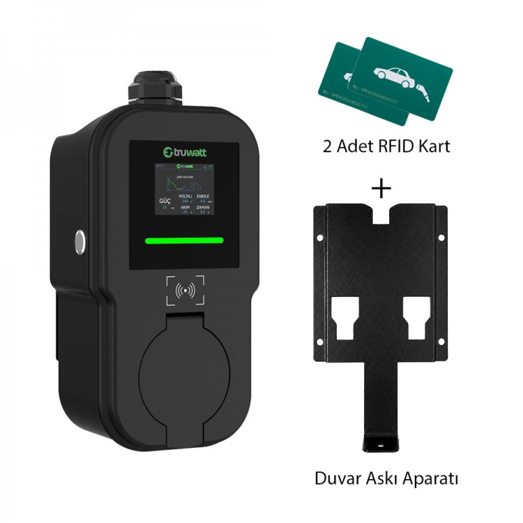 Truwatt ZTV501 22kW Taşınabilir Wallbox Elektrikli Araç Şarj Cihazı 32A/380V Truwatt ZTV501 22kW Taşınabilir Wallbox Elektrikli Araç Şarj Cihazı 32A/380V