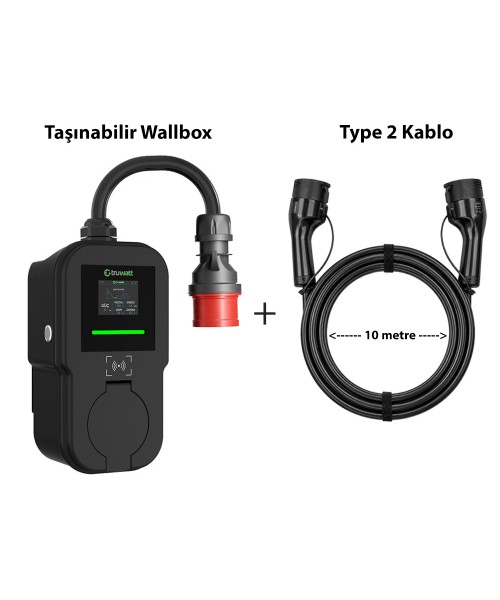 Truwatt ZTV510 22kW Taşınabilir Wallbox Elektrikli Araç Şarj Cihazı 32A/380V (10 metre)